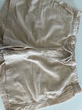 Linen and cotton Eddie Bauer Khaki Drawstring Waist Shorts